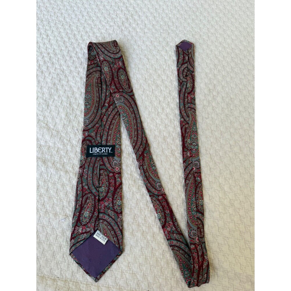 Vintage Liberty of London 100% Silk Beautiful Floral Paisley Tie‎ Necktie USA